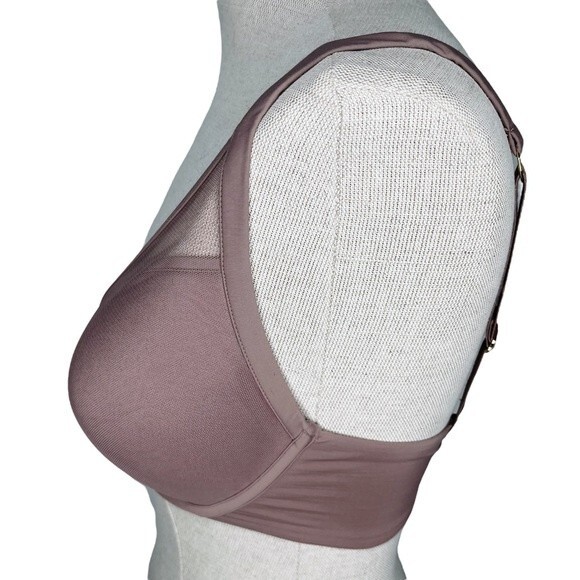 ThirdLove 24/7 Classic Contour Plunge Bra sz 32F * Uplift Taupe Mesh Overlay - Picture 4 of 6